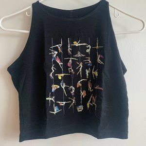 Push and Pole crop pole dance tank top